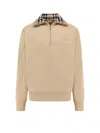Burberry Organic Cotton Half-zip Sweater In Neutral