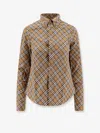 Burberry Beige Button-down Shirt With Check Pattern