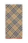 Burberry Vintage Check Silk Scarf In Beige