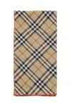 Burberry Vintage Check Silk Scarf In Beige
