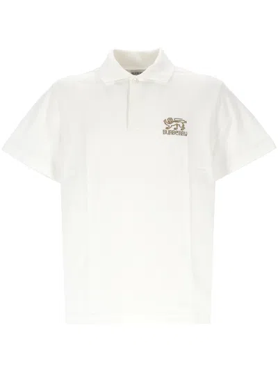Burberry Organic White Button Up T Shirt In Grey