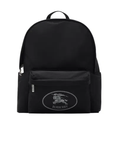 Burberry Black Backpack With Spacious Design And Padded Straps