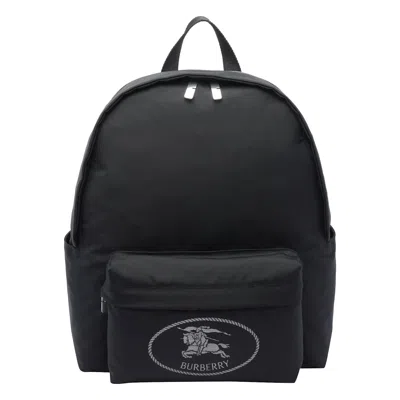 Burberry Black Backpack With Spacious Design And Padded Straps
