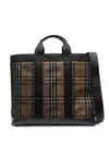 Burberry Ormond Check-pattern Tote Bag In Black