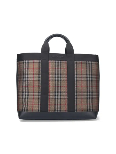 Burberry Ormond Shopper Bag In Beige