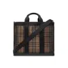 Burberry Checked Mesh Tote Bag In Beige