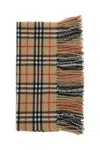 Burberry Cashmere Check Pattern Scarf In Beige