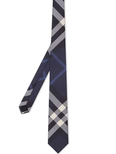 Burberry Manston Exploded Check Silk Tie In Blue