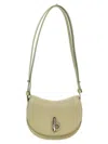 Burberry Mini Rocking Horse Leather Crossbody Bag In Neutral