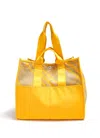 Burberry Checkered Pattern Tote Bag With Open Top In Yellow