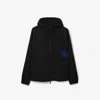 Burberry Raincoat With Elastic Cuffs And High Collar In Black