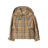 Burberry Check Cotton Hooded Trench Jacket In Brown