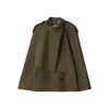 Burberry Double-breasted Cape Trench In Green