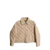 Burberry Quilted Classic-collar Jacket In Beige