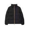 Burberry Puffer Jacket With Packable Hood In Black