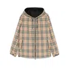 Burberry Rainford Beige Check Nylon Reversible Jacket In Blue