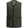 Burberry Quilted Green Gilet With Distinctive Button Closure In Green