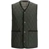 Burberry Quilted Green Gilet With Distinctive Button Closure In Green