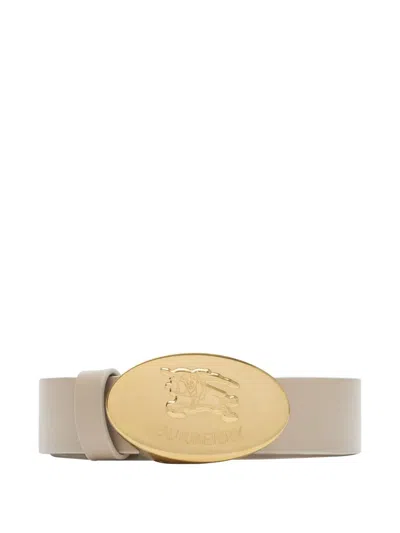 Burberry Oval-buckle Leather Belt In Brown