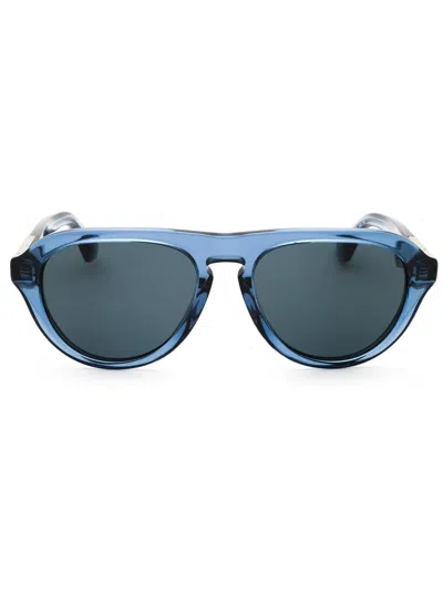 Burberry Oval Frame Sunglasses For Men In Blue