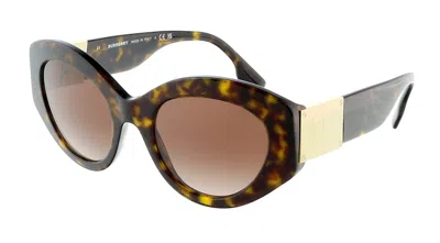 Pre-owned Burberry Oval Sunglasses In Havana (0be4361 300213)