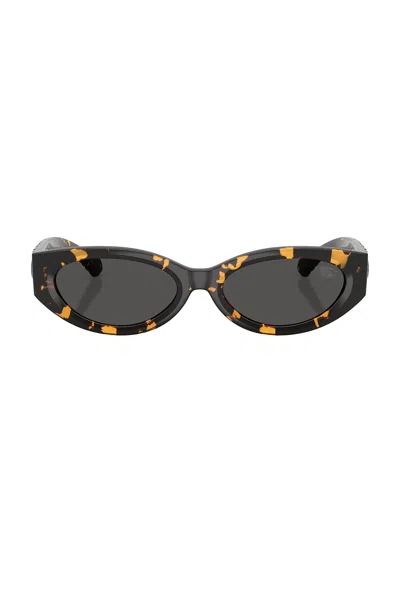 Burberry Oval Sunglasses In Yellow Havana