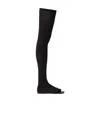 Burberry Ladies Black Marleyton Toe-ring Detail Over-the-knee Sock Boots In Black