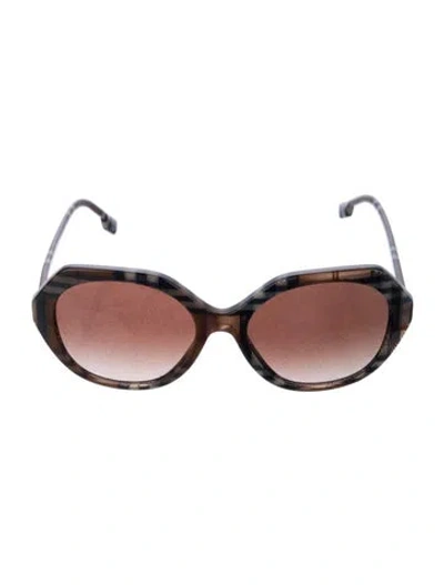 Pre-owned Burberry Oversize Gradient Sunglasses In Brown