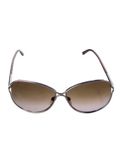 Pre-owned Burberry Oversize Gradient Sunglasses In Gold