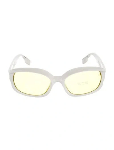 Pre-owned Burberry Oversize Tinted Sunglasses In White