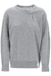 Burberry Cashmere Sweater With Kilt Pin In Grey