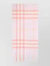 Burberry Oversized Check Pattern Scarf Fringe In Pink