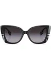 Burberry Oversized Check-print Sunglasses In Black