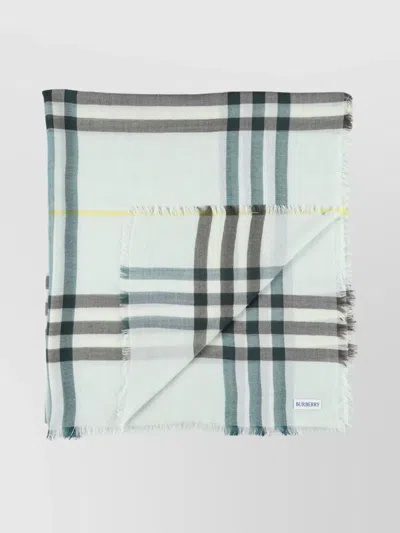 BURBERRY OVERSIZED CHECK SCARF FRINGED EDGES