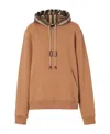 Burberry Oversized Checked Hoodie In Brown
