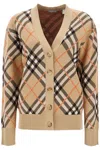 Burberry Checkered Wool-mohair Blend Cardigan In Neutrals