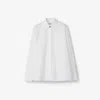 Burberry Oversized Cotton Poplin Shirt In White