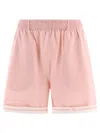 BURBERRY OVERSIZED COTTON SHORTS FOR WOMEN IN PINK