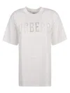 Burberry Oversized Cotton T-shirt With Textured Logo In White