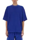 Burberry T-shirt In Spugna Di Cotone In Blue