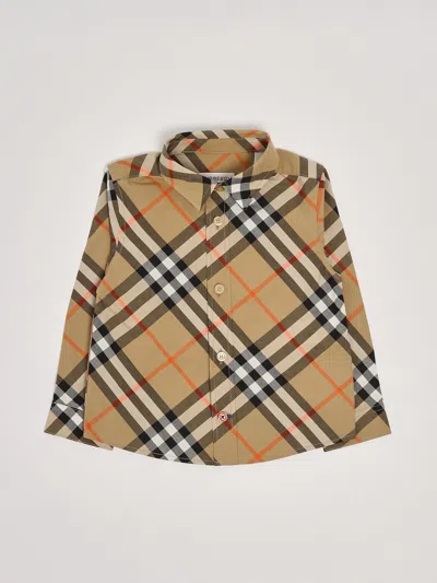 Burberry Babies' Owen Shirt Shirt In Check Beige