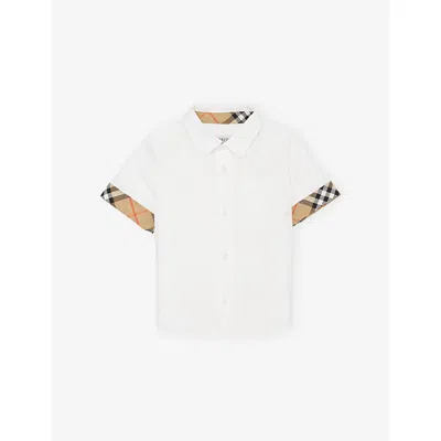 Burberry Babies' White Owen Short-sleeve Cotton Shirt 6 Months - 3 Year