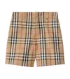 Burberry Oxford Cotton Check Shorts In Brown