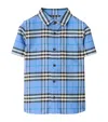 Burberry Check Cotton Oxford Shirt In Blue