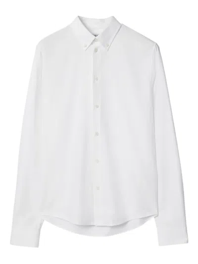 Burberry Equestrian-knight Detail Oxford Shirt In White