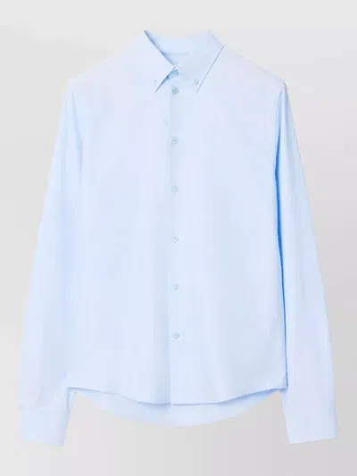 Burberry Oxford Shirt Button Down Collar Design In Blue