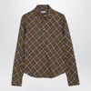 Burberry Check Cotton Shirt Cuffed Sleeves