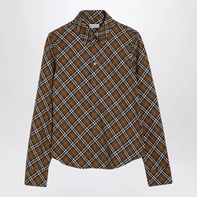 BURBERRY BURBERRY  OXID-COLOURED CHECK COTTON SHIRT