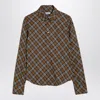 Burberry Check Cotton Shirt Cuffed Sleeves