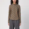 Burberry Ered Shirt With Button-down Collar In Brown